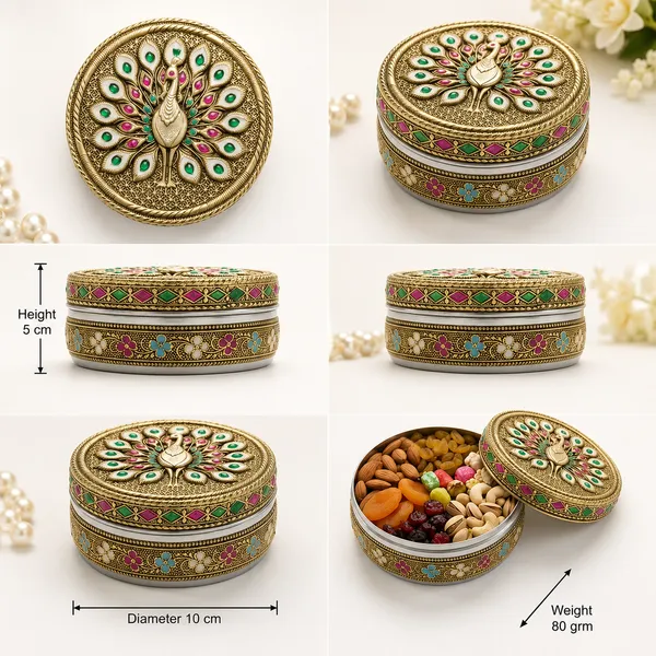 Metal_Traditional_Peacock_Pattern_Dry_Fruit_Box