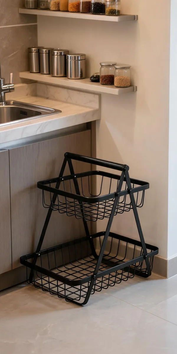 Metal_Foldable_Two_Tier_Basket_Storage_Organizer