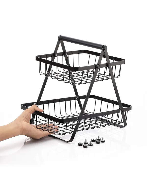 Metal_Foldable_Two_Tier_Basket_Storage_Organizer