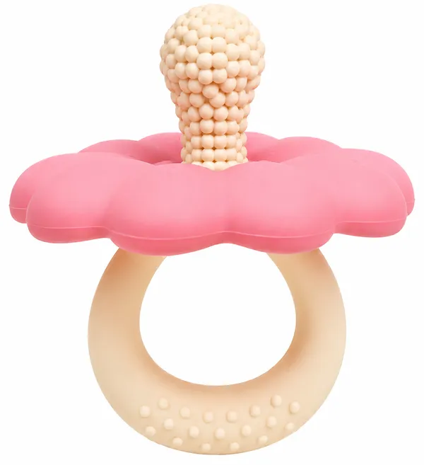 Pink_Flower_Shaped_Teether_Pacifier_for_Babies