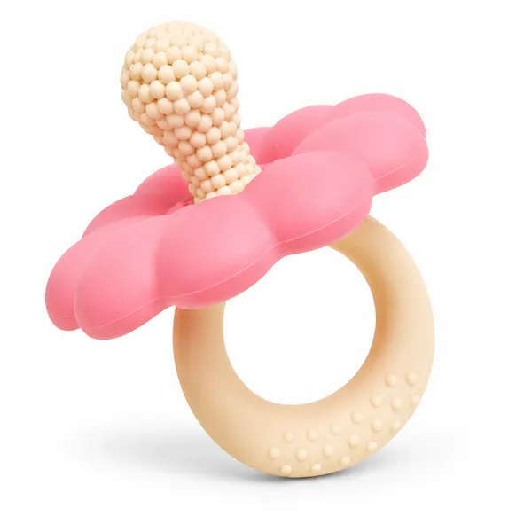 Pink_Flower_Shaped_Teether_Pacifier_for_Babies