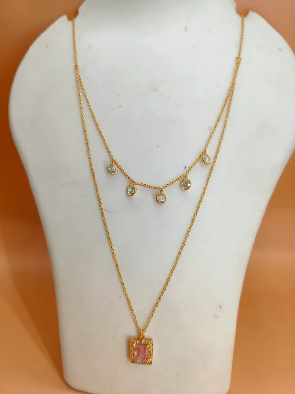 925_silver_22k_gold_plated_Layered_Pendant_Necklace_for_Women