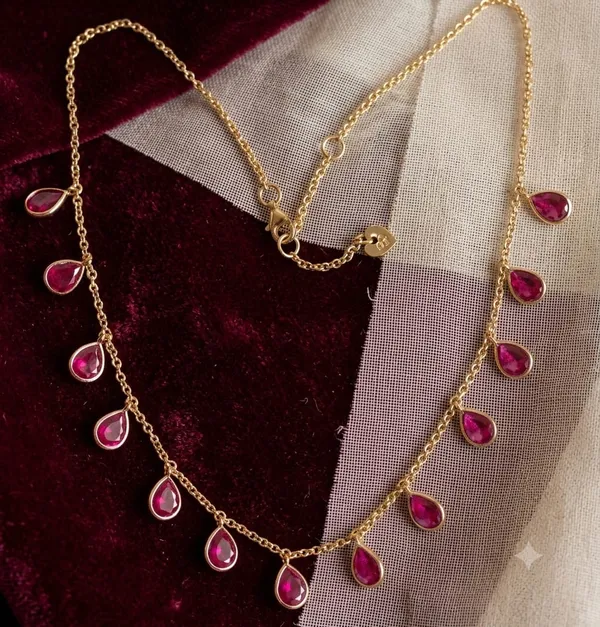 925_silver_22k_gold_plated_ruby_quartz_drop_charm_necklace