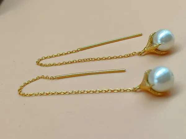 925_silver_22k_gold_plated_Pearl_Threader_Earrings_for_Women