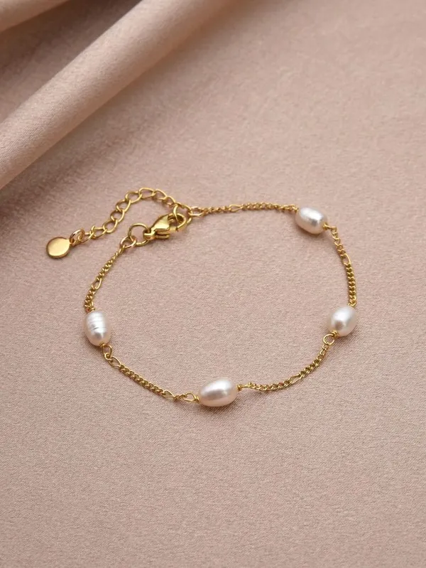 925_silver_22k_gold_plated_Pearl_Chain_Bracelet_for_Women