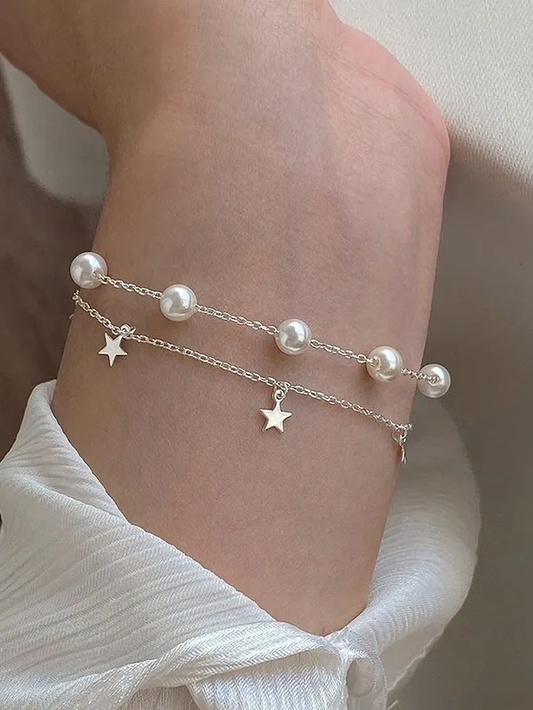 925_silver_double_latered_pearl_Bracelet_for_Women