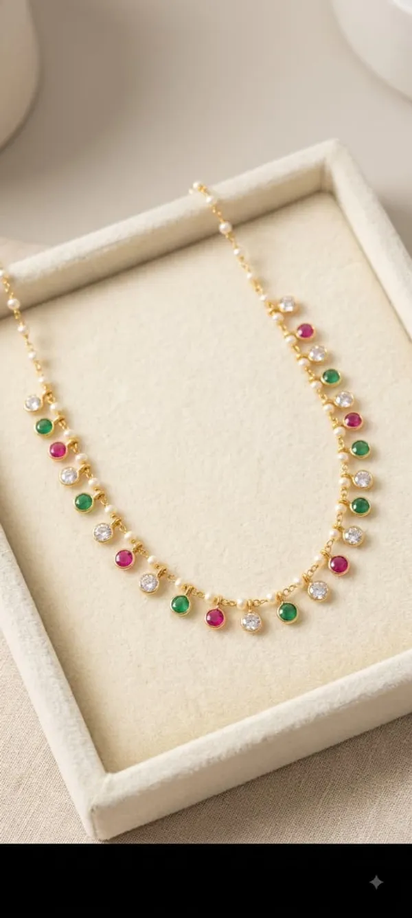 925_silver_22k_gold_plated_Multicolour_Stone_Necklace_for_Women