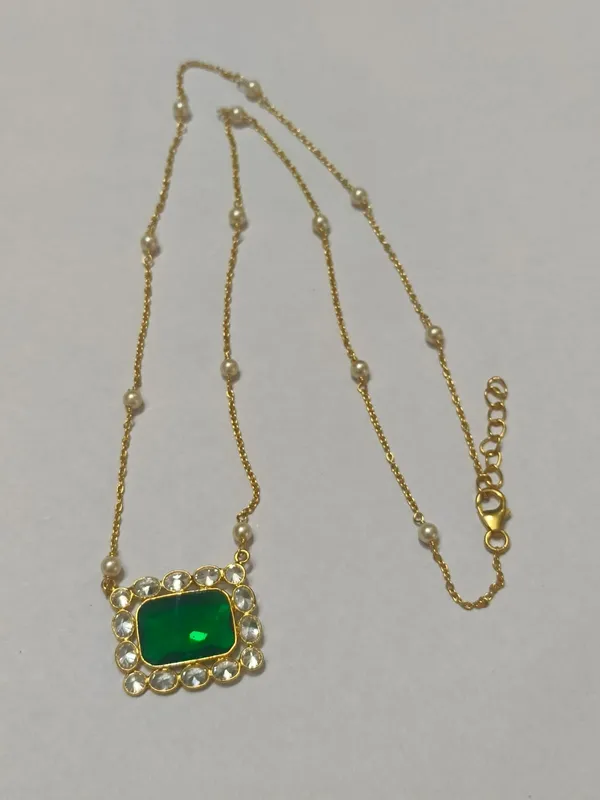 925_silver_22k_gold_plated_emerald_quartz_Necklace_for_Women