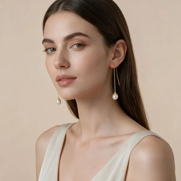 22K_Gold_Pearl_925_Sterling_Silver_Threader_Earrings_For_Women