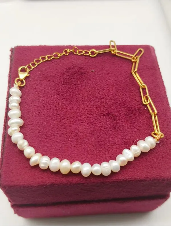925_silver_22k_gold_plated_pearl_bracelet_for_Women