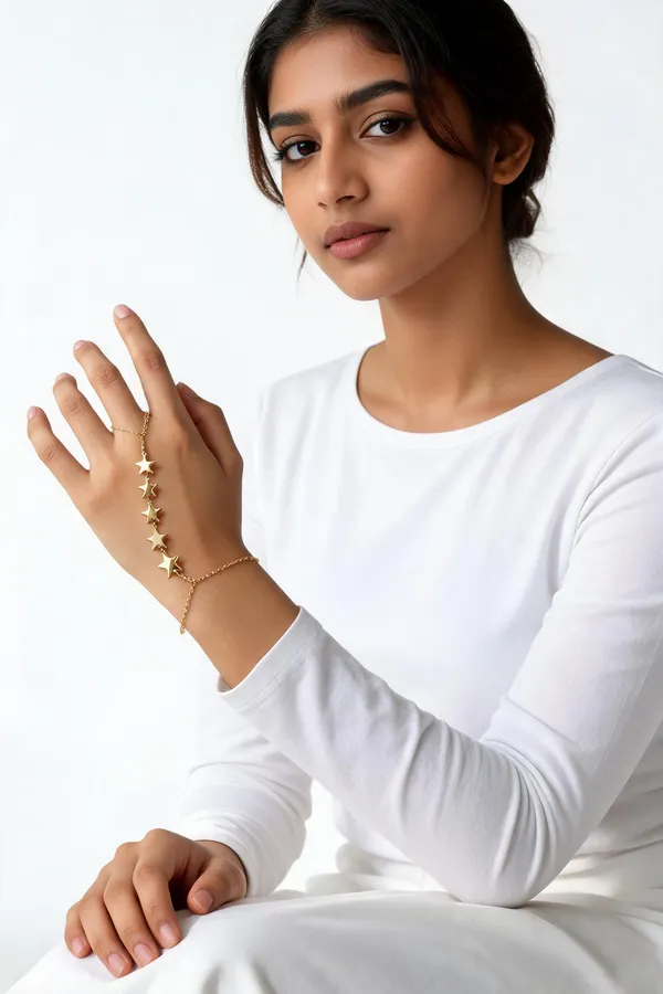 Gold_Star_Charm_Hand_Chain_Bracelet_Sterling_Silver_For_Women