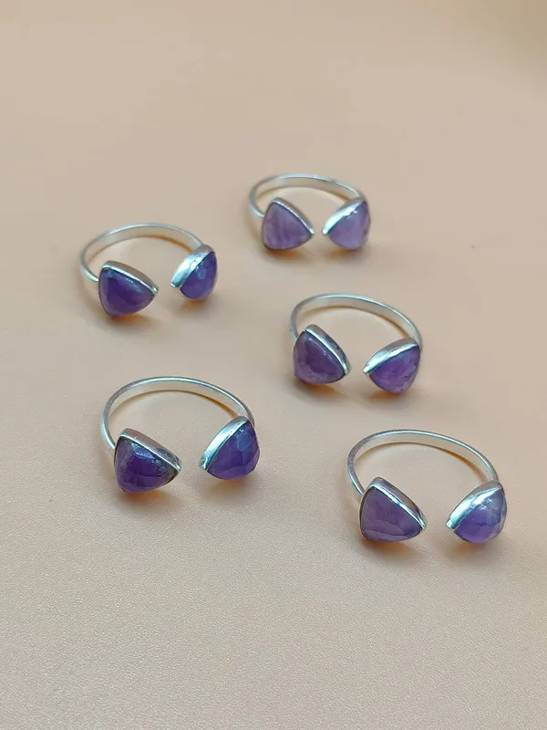 925_silver_natural_amethyst__Adjustable_Rings_Set_for_Women