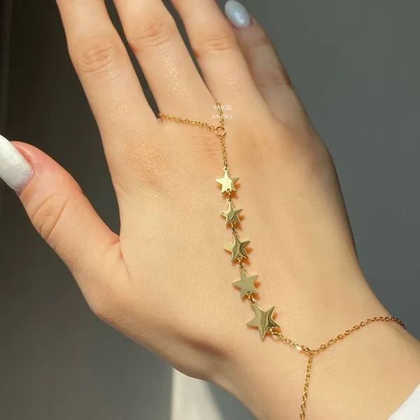 925_silver_Star_Charm_Hand_Chain_Bracelet_for_Women