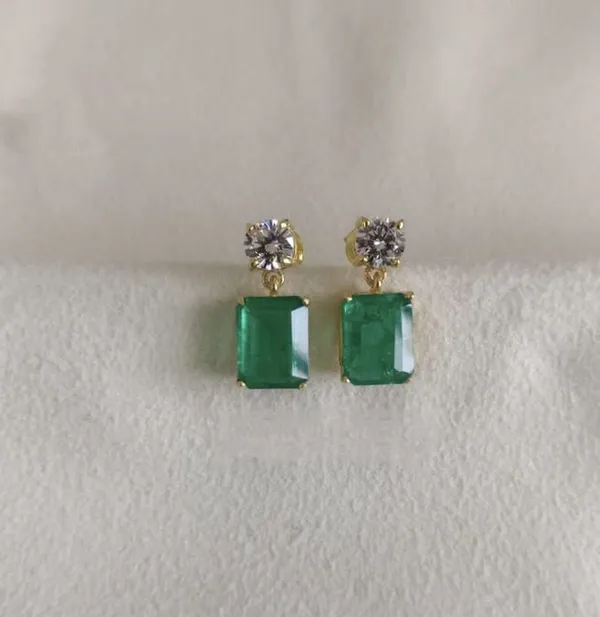 925_silver_22k_gold_plated_Green_Drop_cz_Earrings_for_Women