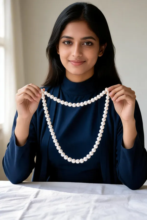 White_Pearl_Beaded_Strand_Necklace_For_Women