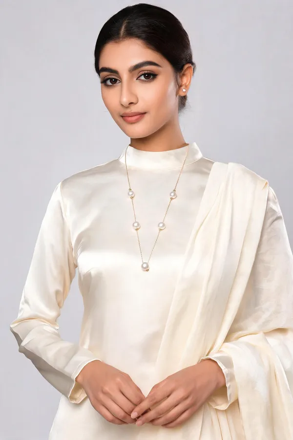 Gold_White_Sterling_Silver_Pearl_Layered_Y-Style_Necklace_For_Women