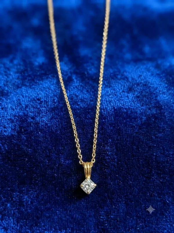 925_Sterling_Silver_Cz_Solitaire_22k_Gold_Plated_Pendant_Necklace_For_Women