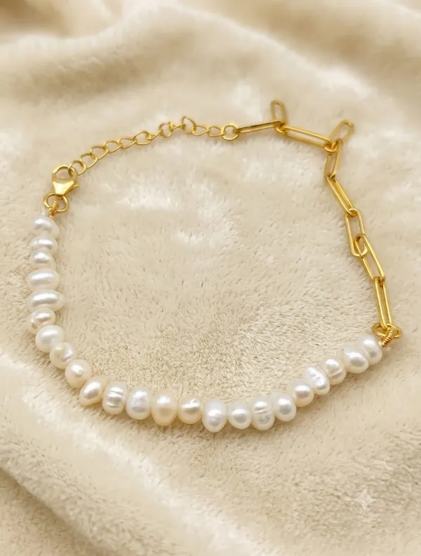 925_Sterling_Silver_Pearl_Beaded_22K_gold_Plated_Bracelet_For_Women