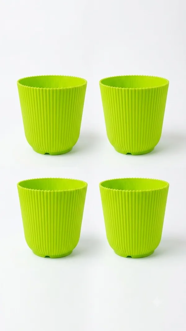 Set_of_4_Green_Plastic_Decorative_Pot_(6_Inch)