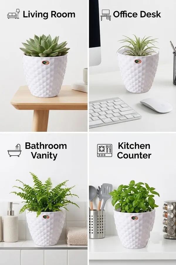 6_Inch_15_Cm_Kohinoor_Round_Planter_Set_Of_8_White_Plastic_Pots_For_Home_Garden_Office_Decor_Default_Title