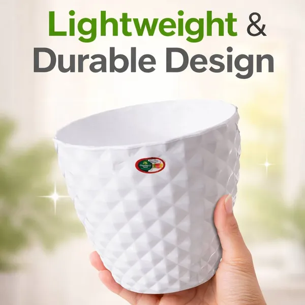 6_Inch_15_Cm_Kohinoor_Round_Planter_Set_Of_8_White_Plastic_Pots_For_Home_Garden_Office_Decor_Default_Title