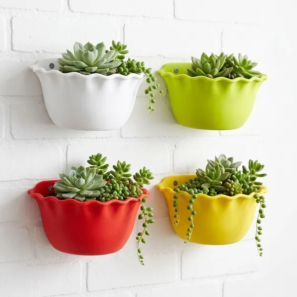 9_Inch_23_Cm_Platinum_Wall_Planters_Uv_Resistant_Lightweight_Multicolor_Pots_Set_Of_4_Default_Title