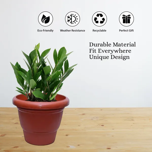 8_Inch_20_Cm_Deluxe_Round_Brown_Planter_Set_Of_12_Uv_Resistant_Lightweight_Plastic_Pots_Default_Title