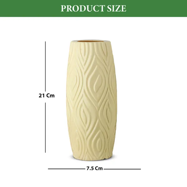 9_Inch_23_Cm_Eiffel_Flower_Vases_Decorative_Cylindrical_Tabletop_Holders_Set_Of_2_White