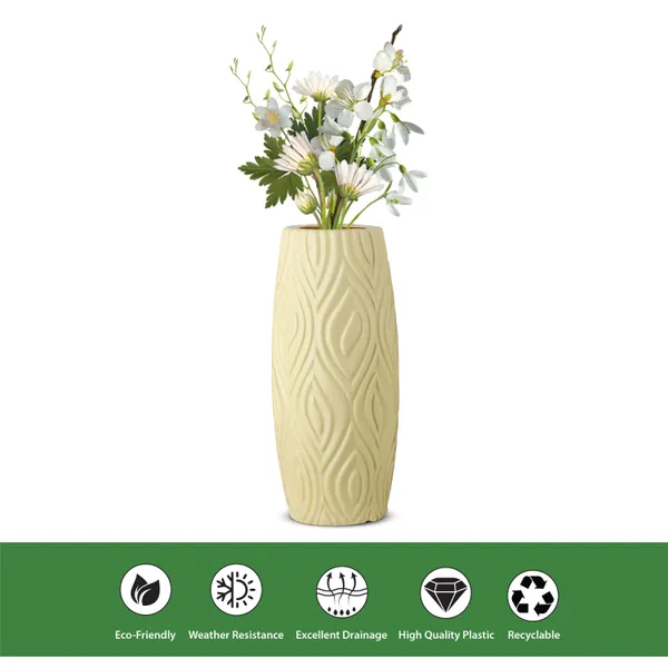 9_Inch_23_Cm_Eiffel_Flower_Vases_Decorative_Cylindrical_Tabletop_Holders_Set_Of_2_White