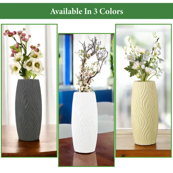 9_Inch_23_Cm_Eiffel_Flower_Vases_Decorative_Cylindrical_Tabletop_Holders_Set_Of_2_White