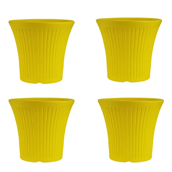 12_Inch_30_Cm_Tancy_Round_Flower_Pots_Set_Of_4_Yellow