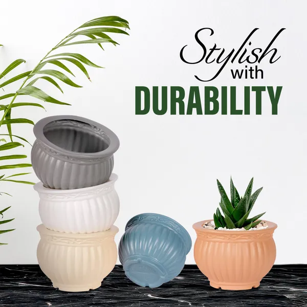 5_Inch_13_Cm_Kanha_Matki_Plastic_Flower_Pots_Set_Of_2_Peach