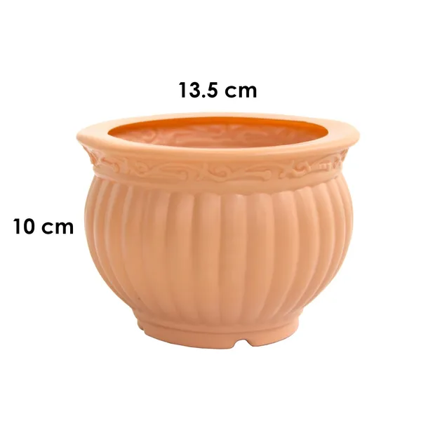 5_Inch_13_Cm_Kanha_Matki_Plastic_Flower_Pots_Set_Of_2_Peach