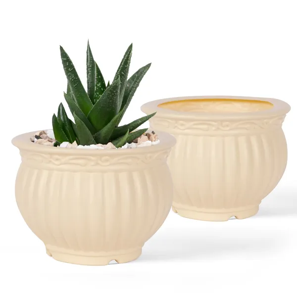 5_Inch_13_Cm_Kanha_Matki_Plastic_Flower_Pots_Set_Of_2_Cream