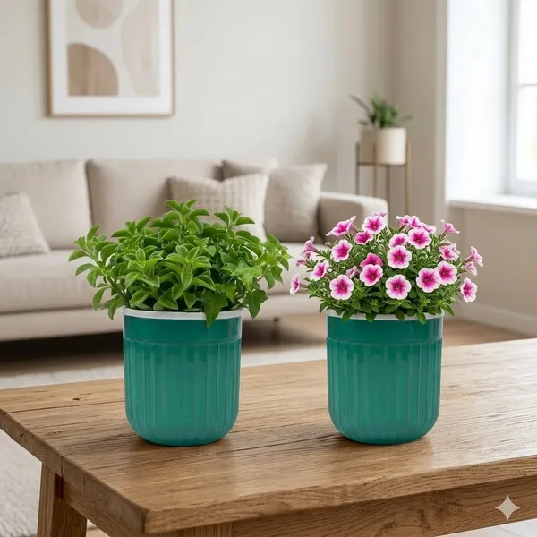 Seoul_Self_Watering_Pots_8_Inch_20_Cm_Set_Of_2_Transparent_Green