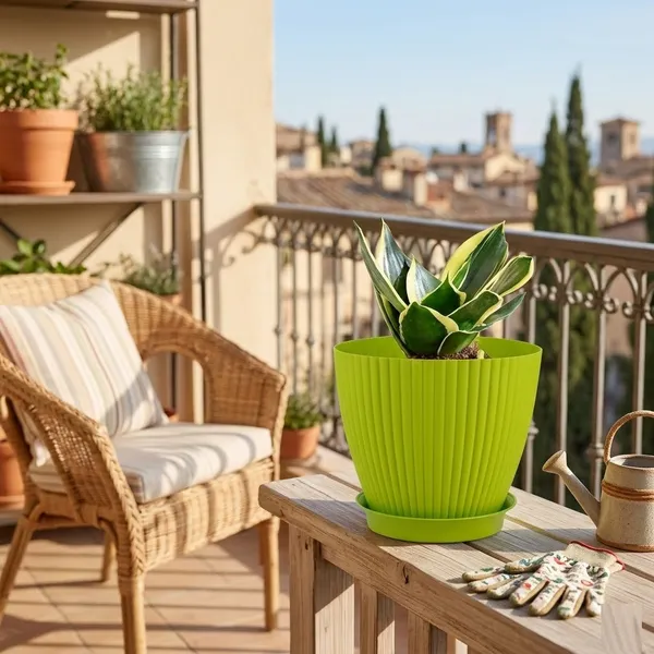 Grand_7_Inch_18_Cm_Round_Planter_Set_Of_5_Indoor_Outdoor_Green