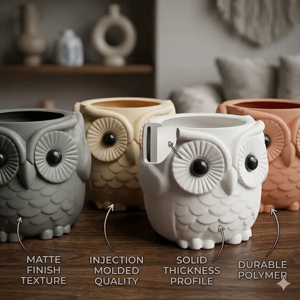 Adorable_Owl_Design_Plastic_Flower_Pots_Set_Of_4_Multi_Color_Planters_Default_Title