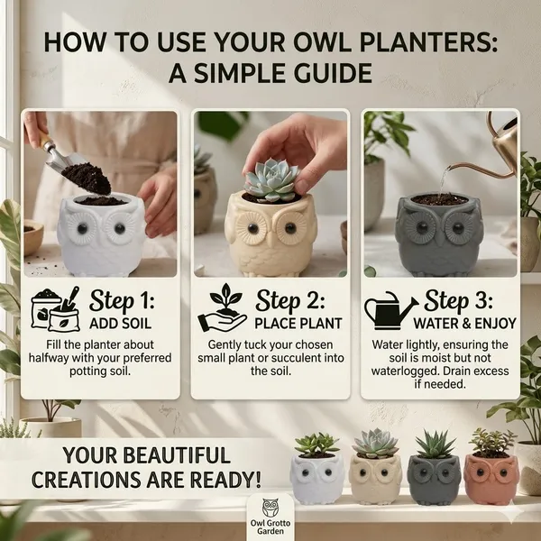 Adorable_Owl_Design_Plastic_Flower_Pots_Set_Of_4_Multi_Color_Planters_Default_Title