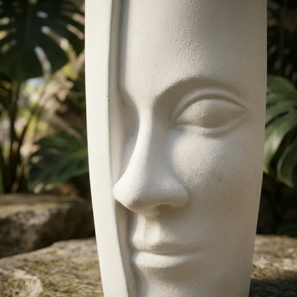 Orbit_Face_Pot_13_Inch_33_Cm_White_Matte_Decorative_Planter_Vase_Set_Of_2_Default_Title