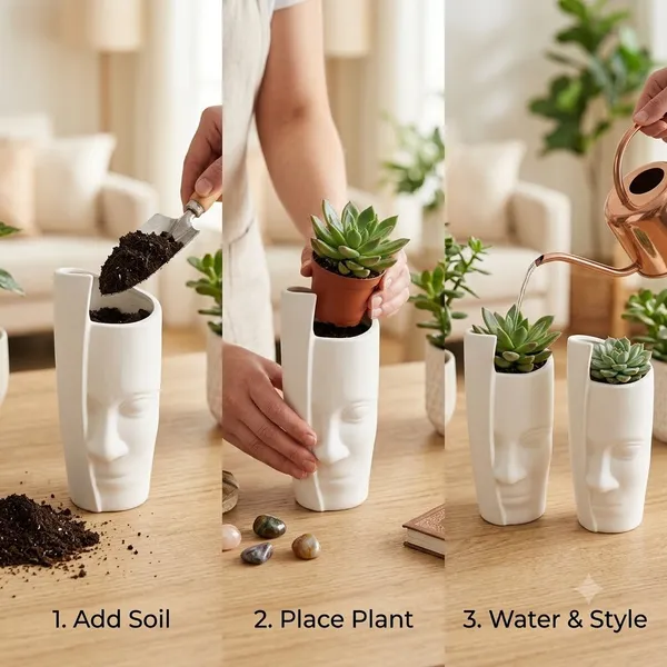 Orbit_Face_Pot_13_Inch_33_Cm_White_Matte_Decorative_Planter_Vase_Set_Of_2_Default_Title