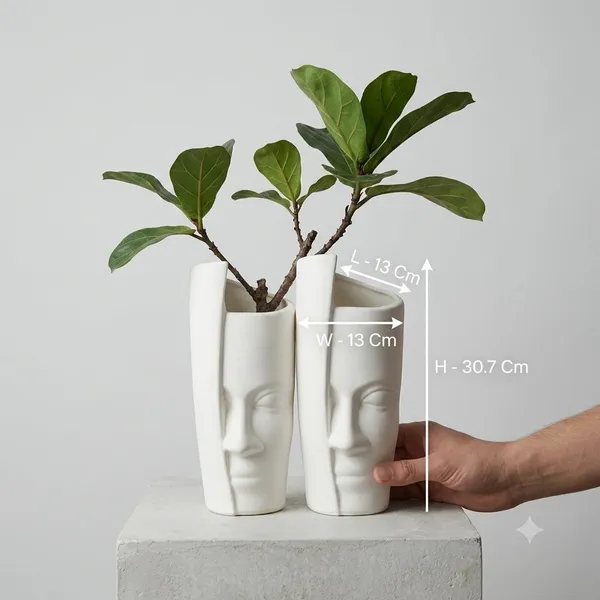 Orbit_Face_Pot_13_Inch_33_Cm_White_Matte_Decorative_Planter_Vase_Set_Of_2_Default_Title