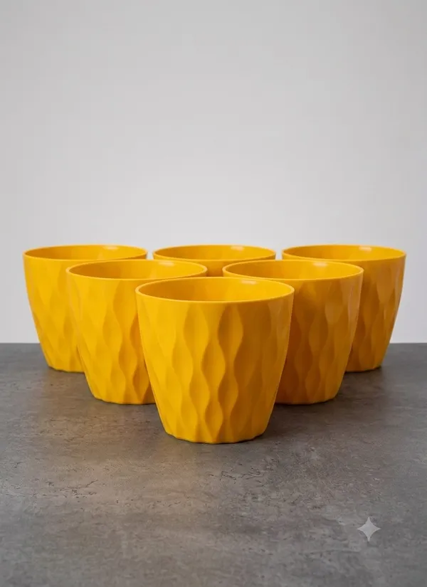 Set_of_6_Yellow_7_Inch_Plastic_Decorative_Pot