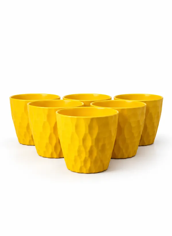 Set_of_6_Yellow_7_Inch_Plastic_Decorative_Pot