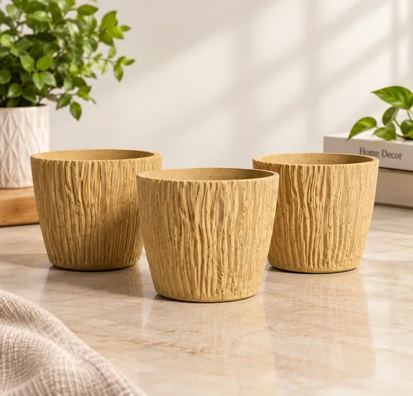 Set_of_3_Beige_Plastic_Decorative_Pot_(8_Inch)