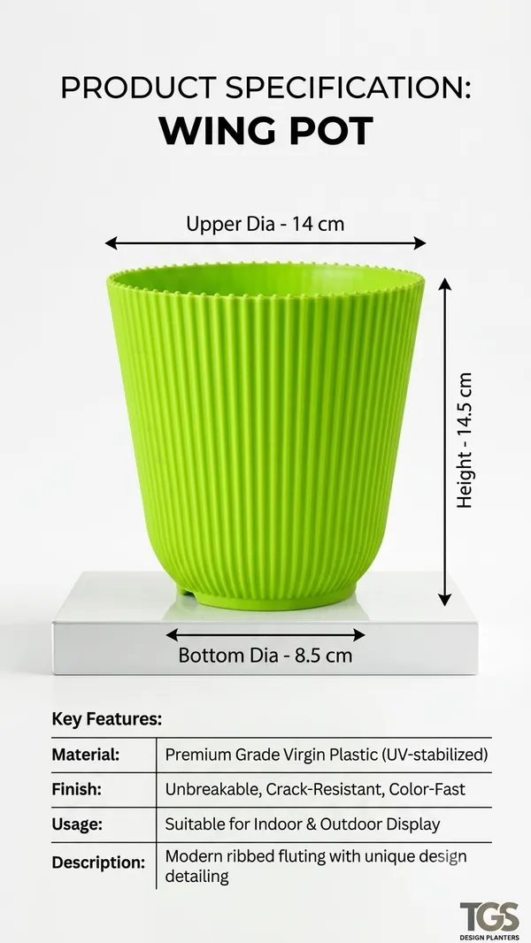 Set_of_4_Green_Plastic_Decorative_Pot_(6_Inch)