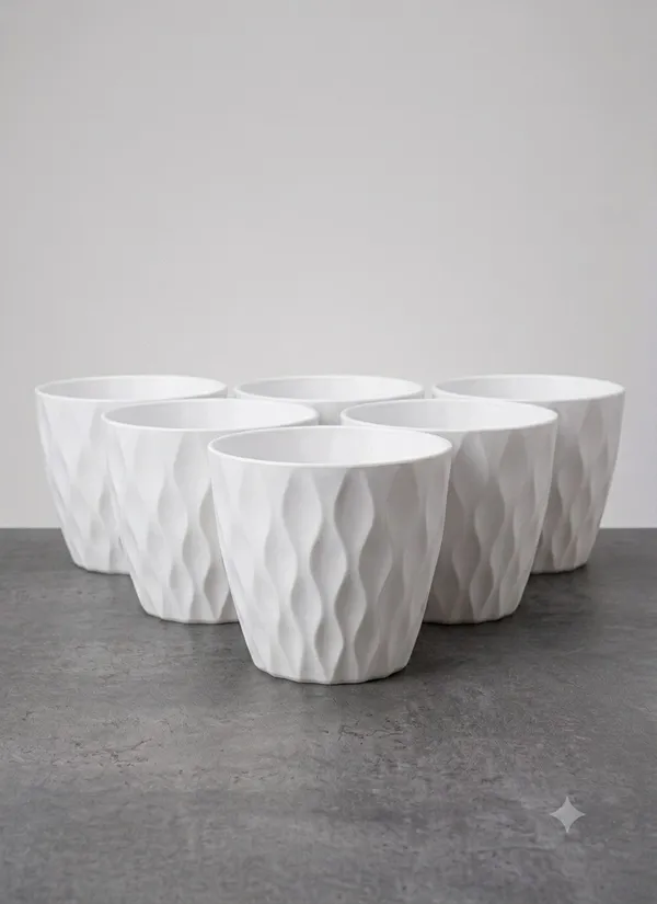 Set_of_6_White_7_Inch_White_Plastic_Decorative_Pot
