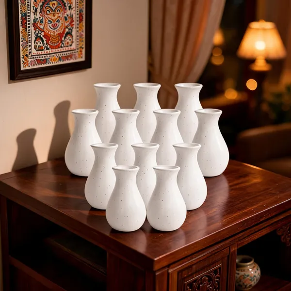 6_Inch_15_Cm_Round_White_Lucky_Plastic_Flower_Vases_Indoor_Decor_Set_Of_10_Default_Title