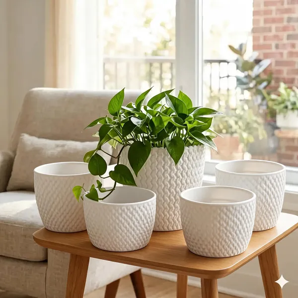 7_Inch_18_Cm_Poppy_Round_Flower_Pots_Set_Of_5_White