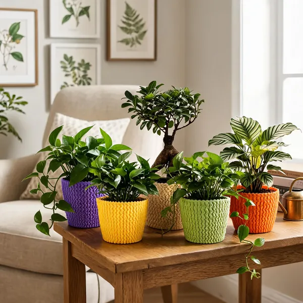 7_Inch_18_Cm_Poppy_Round_Flower_Pots_Set_Of_5_Multicolor_(Combo_pack)