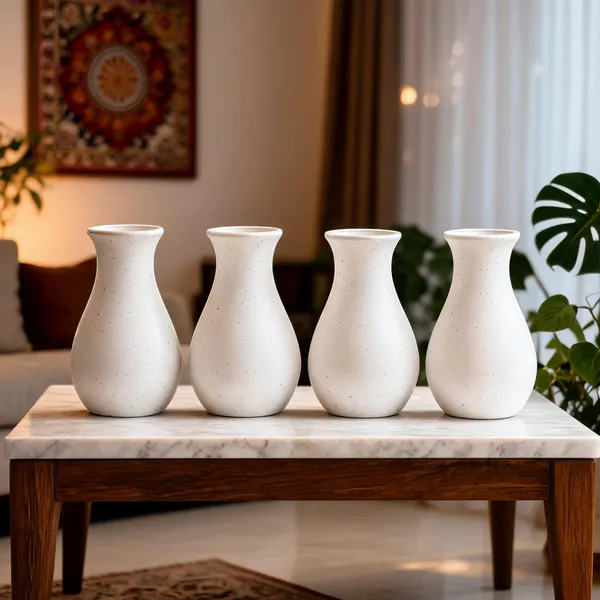 6_Inch_15_Cm_Round_White_Lucky_Plastic_Flower_Vases_Indoor_Decor_Set_Of_4